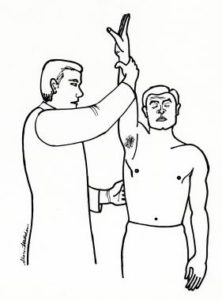 Omuzun klinik muayenesi sırasında Neer sıkışma testi